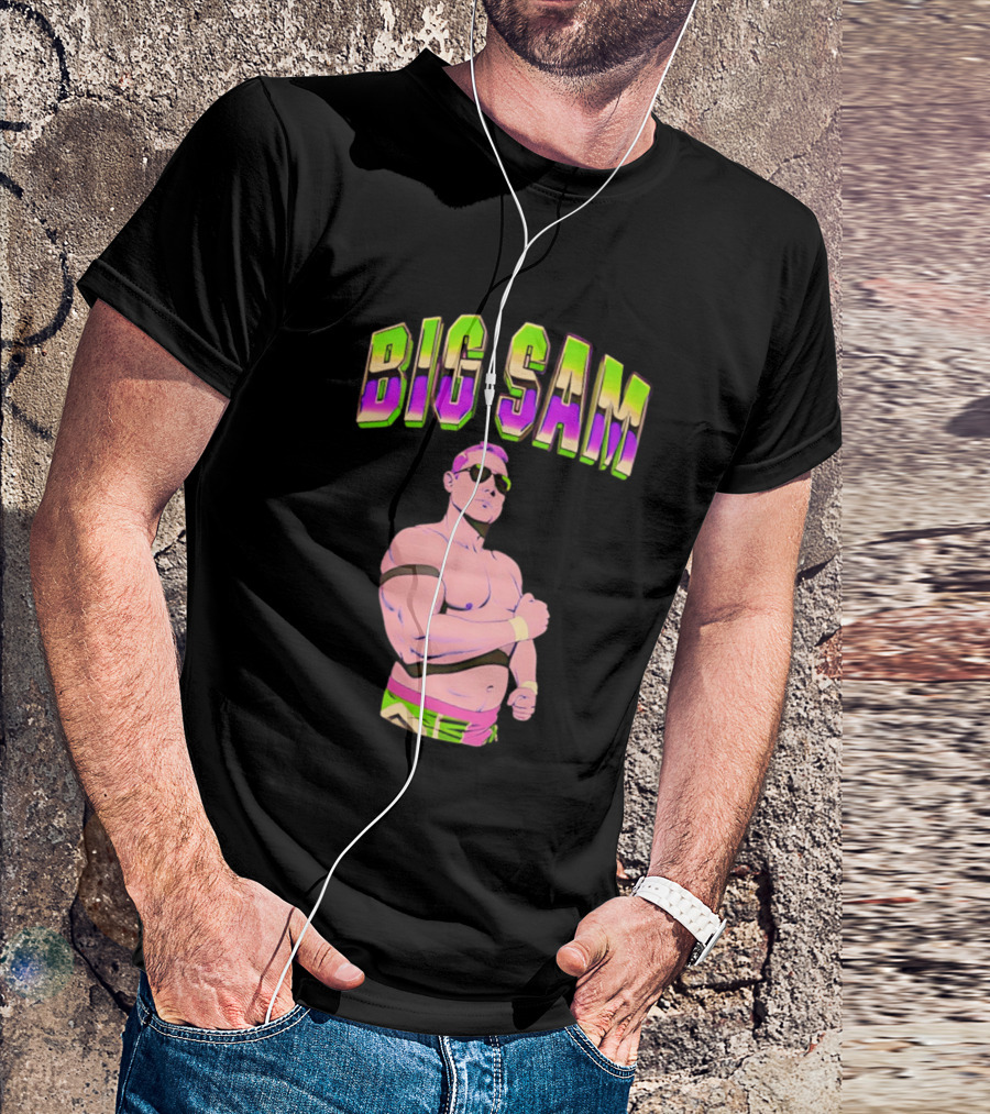 Big Sam Neon Aviators And Attitude Wrestling T-Shirt