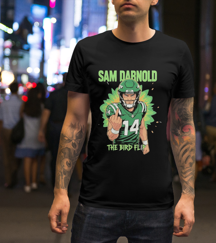 Sam Darnold The Bird Flip Football Gesture T-Shirt