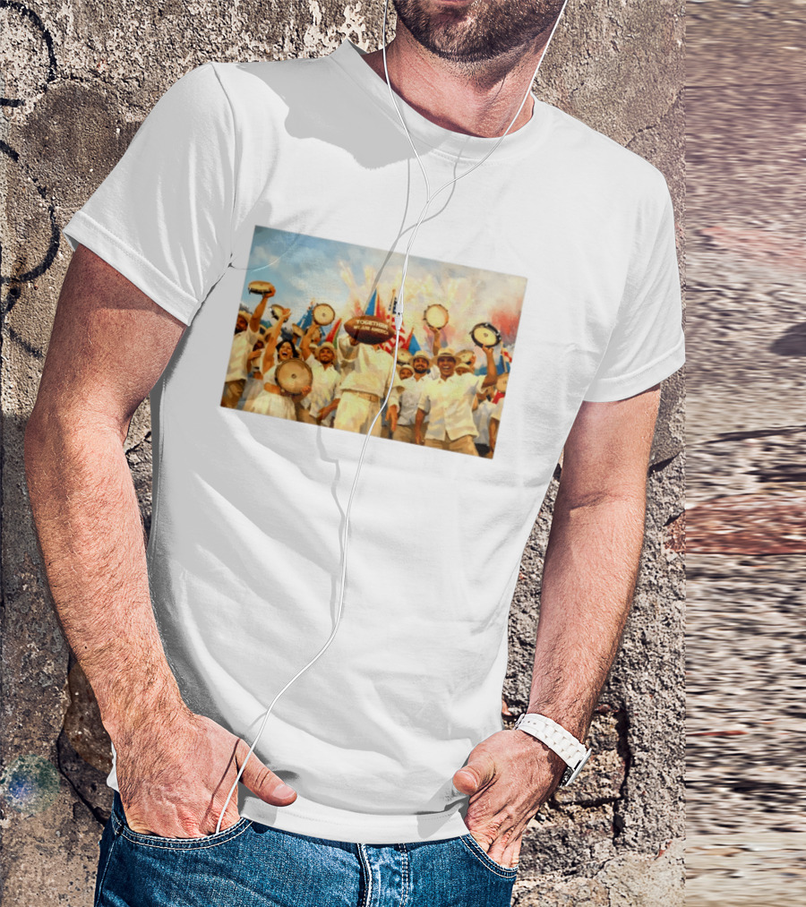 Together We Are America Tambourine Celebration With Flags And Diverse Group Unity T-Shirt