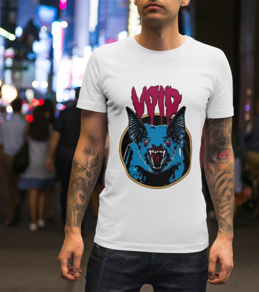 VOiD Screaming Blue Bat With Red Eyes T-Shirt