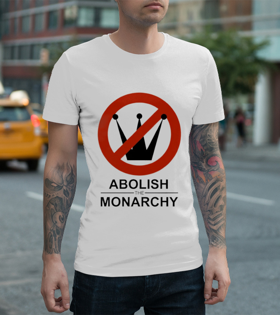 Abolish The Monarchy Crown Symbol With Red Strike Through T-Shirt