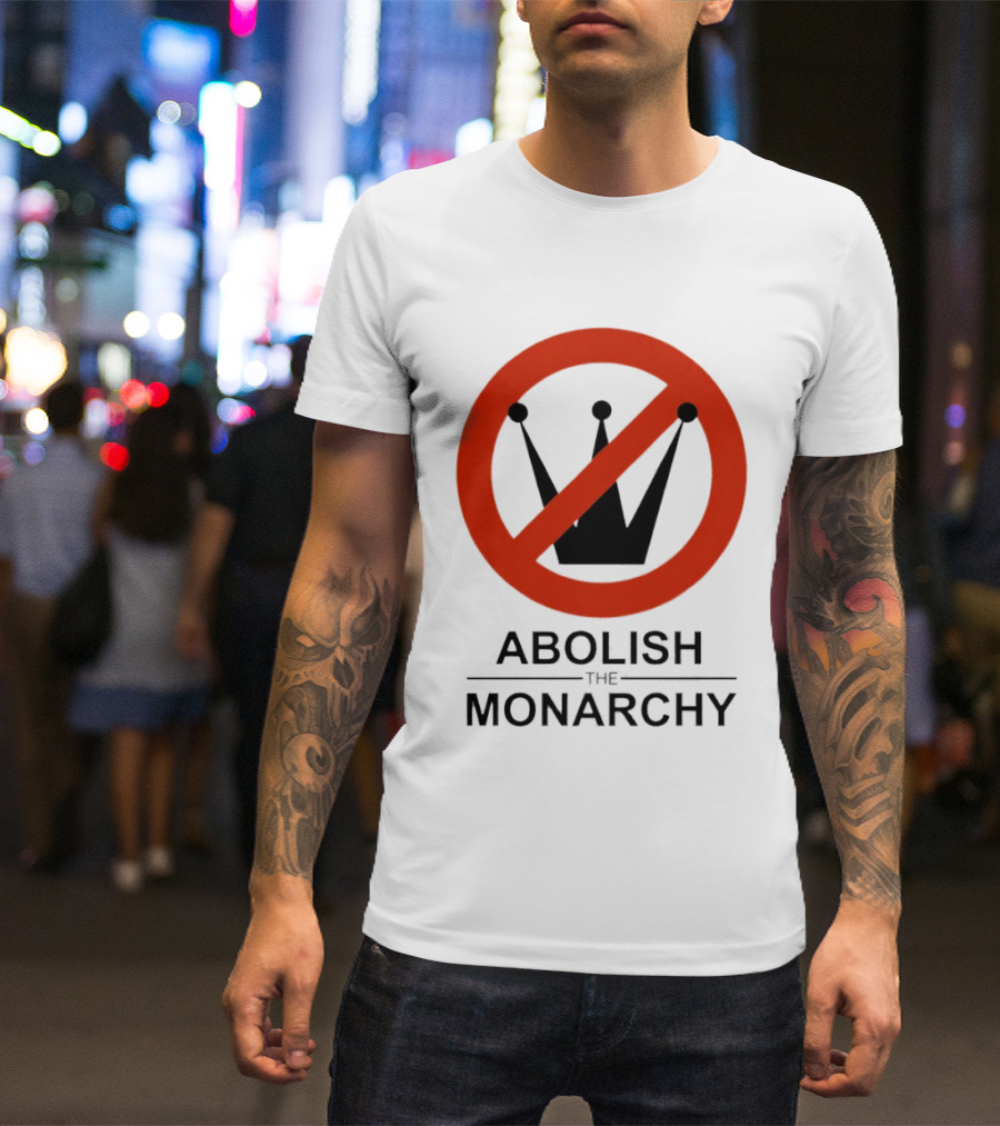 Abolish The Monarchy Crown Symbol With Red Strike Through T-Shirt