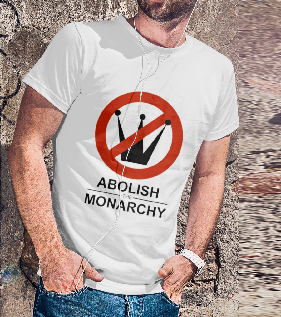 Abolish The Monarchy Crown Symbol With Red Strike Through T-Shirt