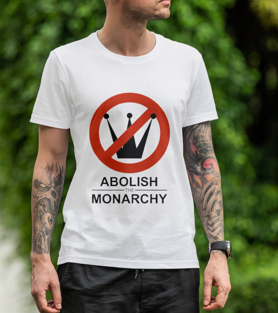 Abolish The Monarchy Crown Symbol With Red Strike Through T-Shirt