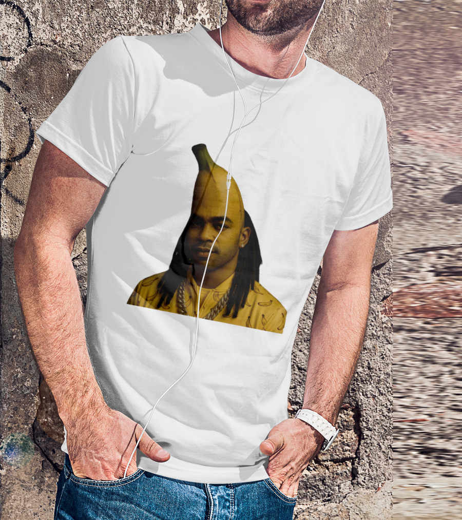 Banana Santana Face Head Banana Man With Dreadlocks And Chain T-Shirt
