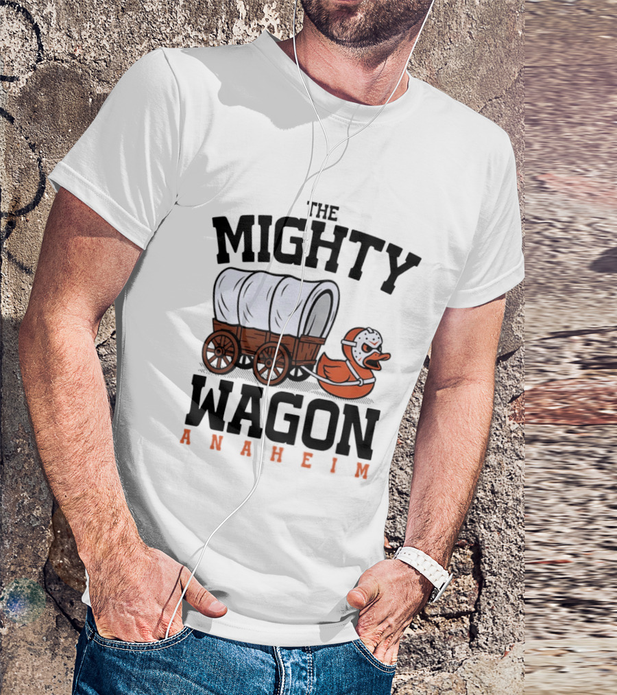 The Mighty Wagon Anaheim Ducks Hockey Cart Duck T-Shirt