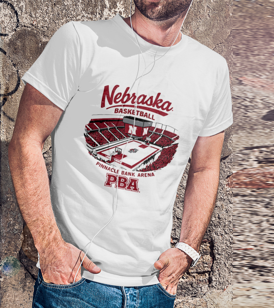 Nebraska Basketball Pinnacle Bank Arena PBA Cornhuskers T-Shirt