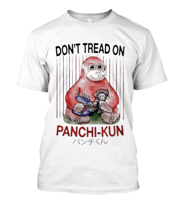 Don't Tread On Panchi Kun Cute Sloth Hugging Blue Teddy Bear T-Shirt