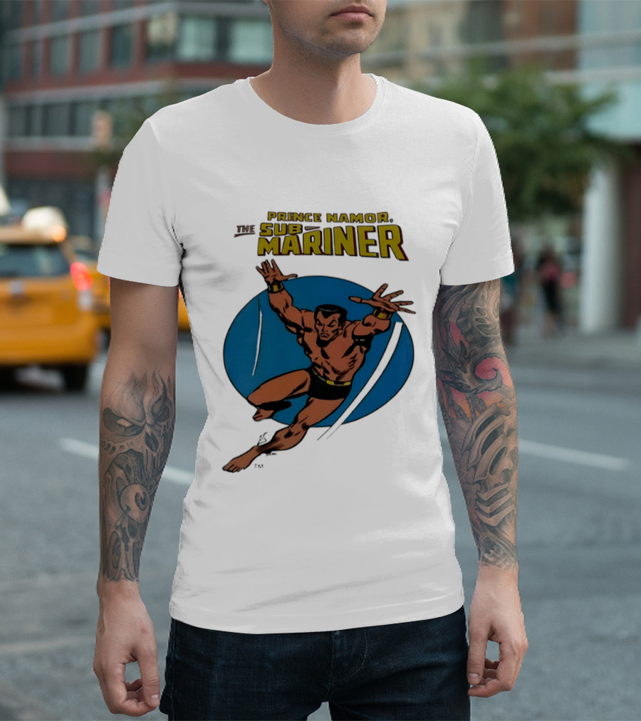 Prince Namor The Sub Mariner Iconic Comic Character Retro Dive T-Shirt