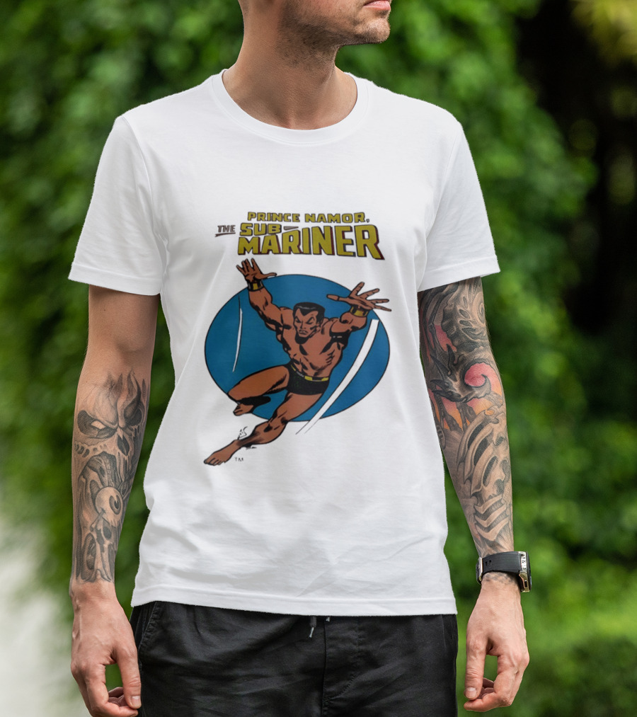Prince Namor The Sub Mariner Iconic Comic Character Retro Dive T-Shirt