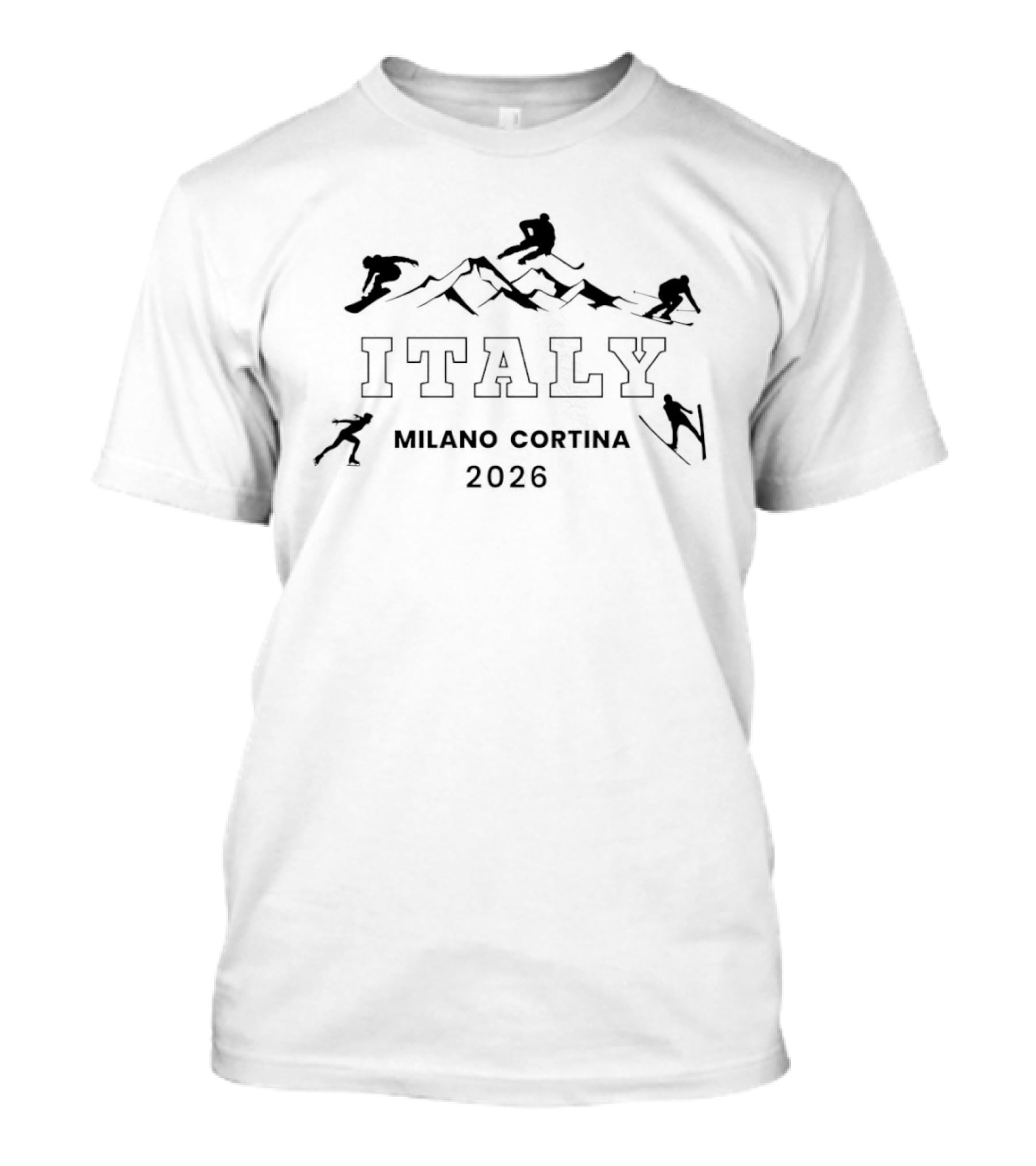 Italy Milano Cortina 2026 Winter Sports Skiing Snowboarding T-Shirt