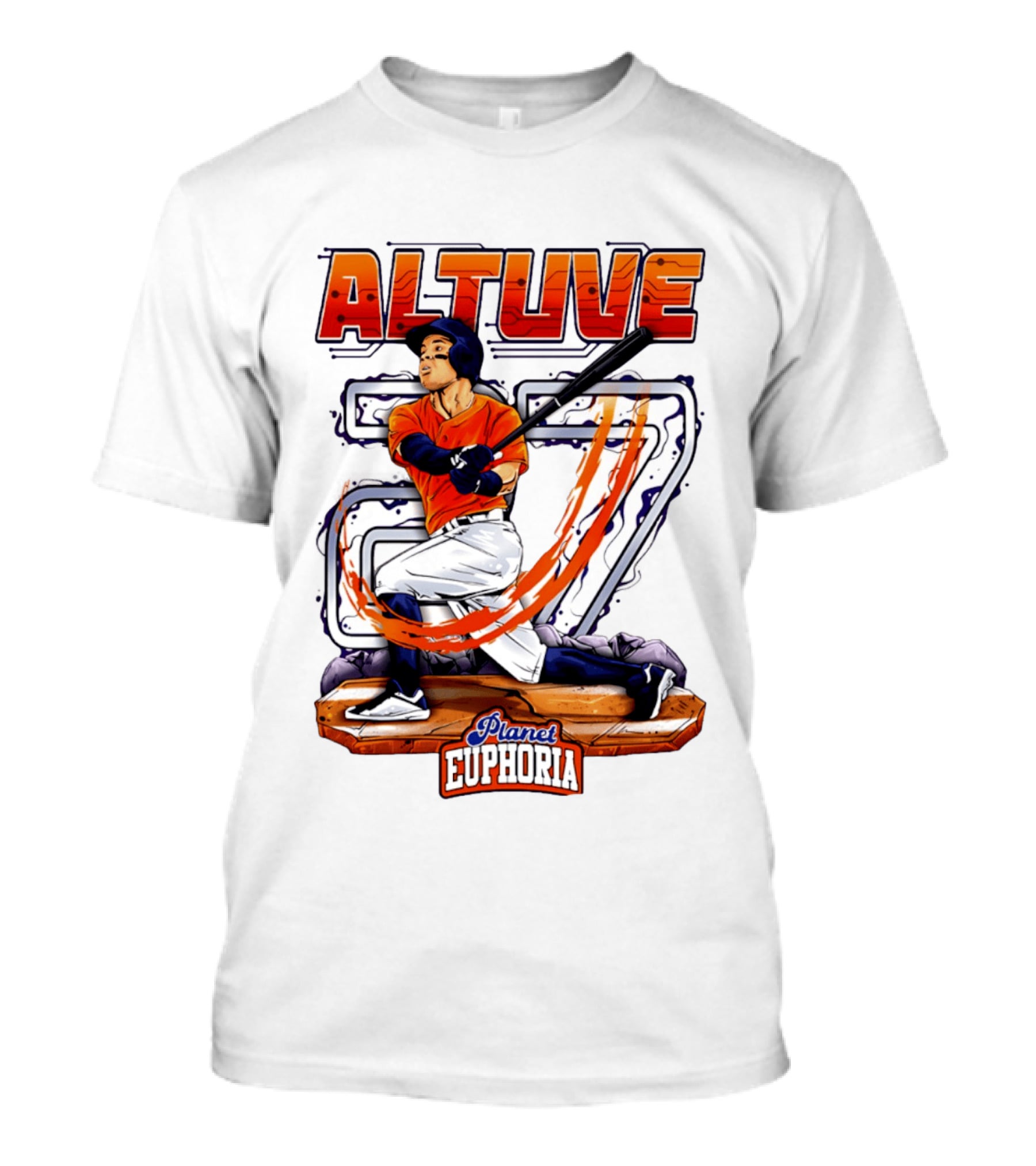 Altuve 27 Planet Euphoria Houston Astros Hand Drawn T-Shirt