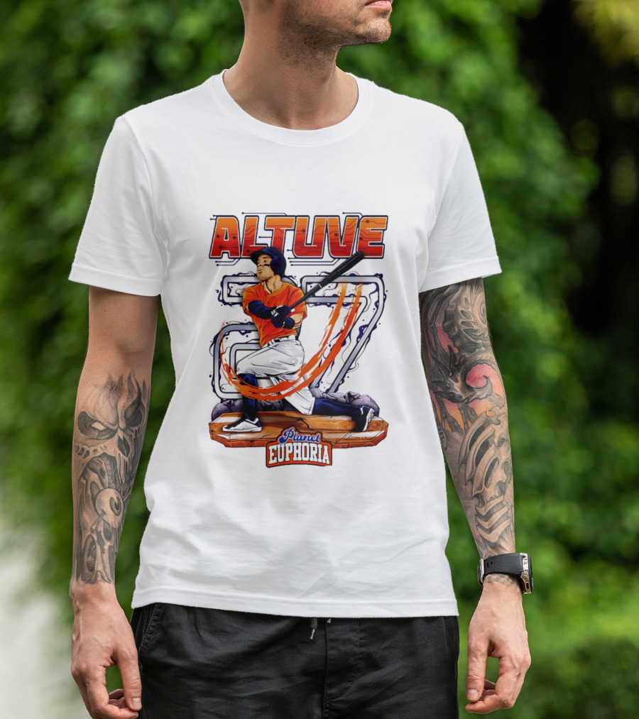 Altuve 27 Planet Euphoria Houston Astros Hand Drawn T-Shirt