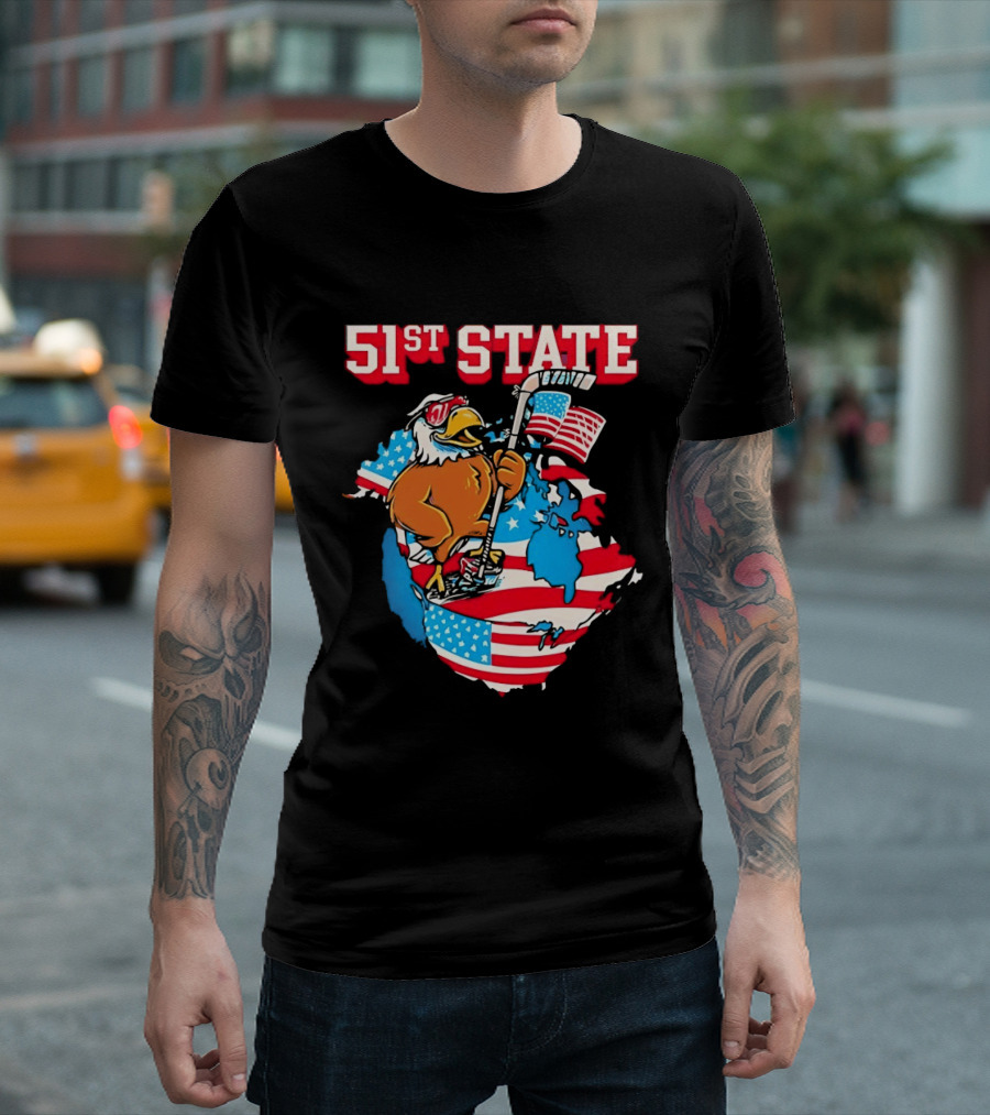 51st State American Eagle Pocket Flag T-Shirt