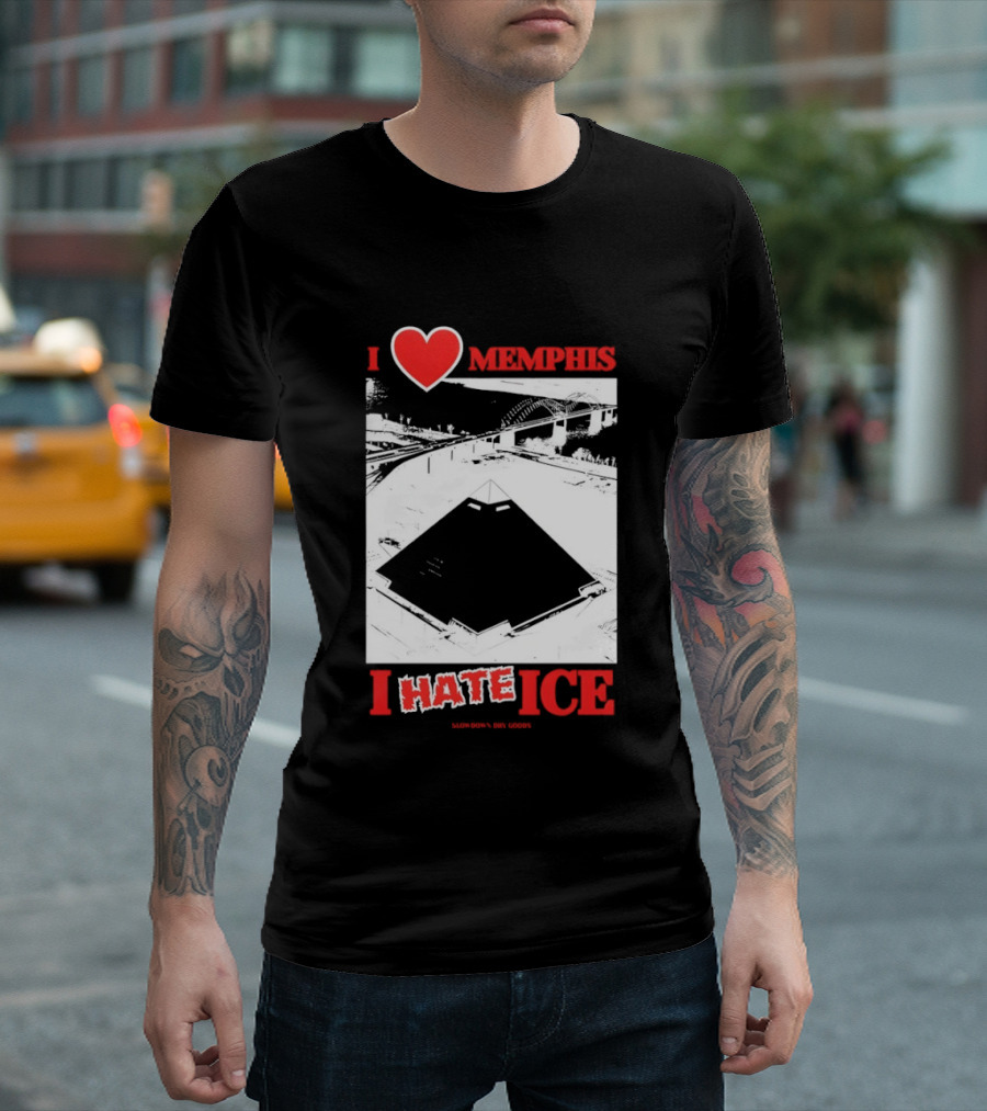 I Love Memphis I Hate Ice Slowdown Dry Goods Pyramid T-Shirt