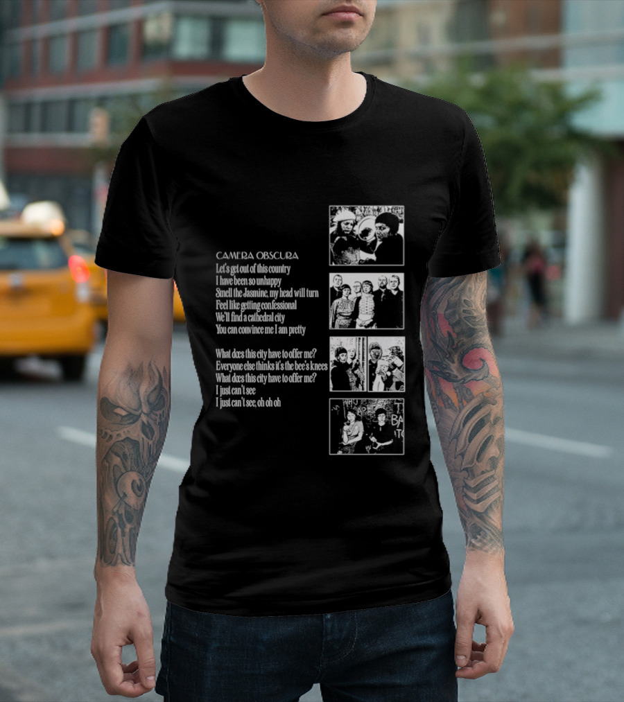 Camera Obscura Let's Get Out Of This Country Song Lyrics And Photos T-Shirt