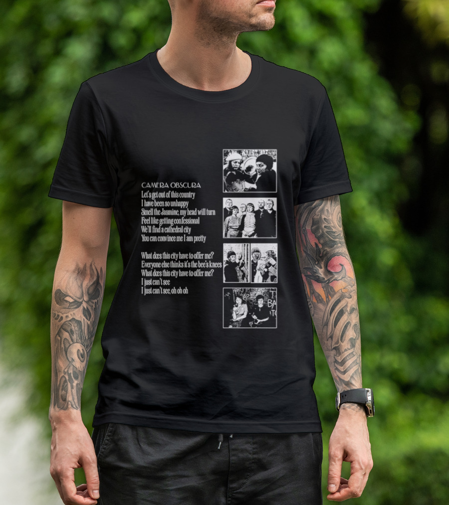 Camera Obscura Let's Get Out Of This Country Song Lyrics And Photos T-Shirt
