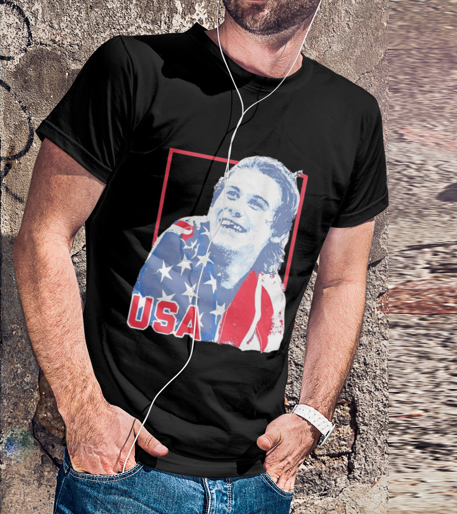 Jack Hughes USA Flag 2026 Hockey T-Shirt