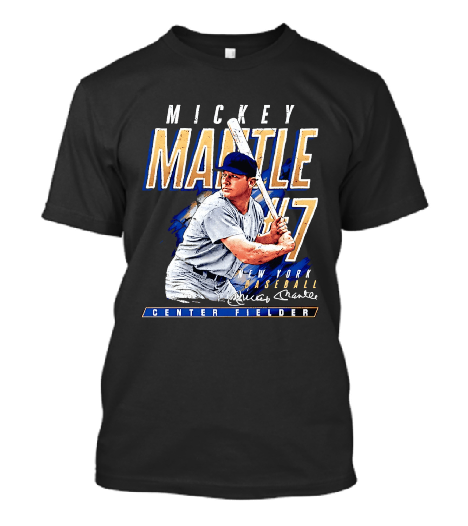 Mickey Mantle 7 New York Baseball Center Fielder T-Shirt
