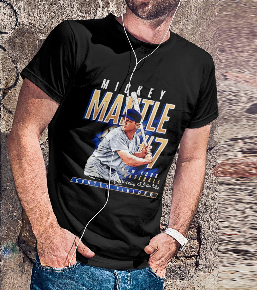 Mickey Mantle 7 New York Baseball Center Fielder T-Shirt