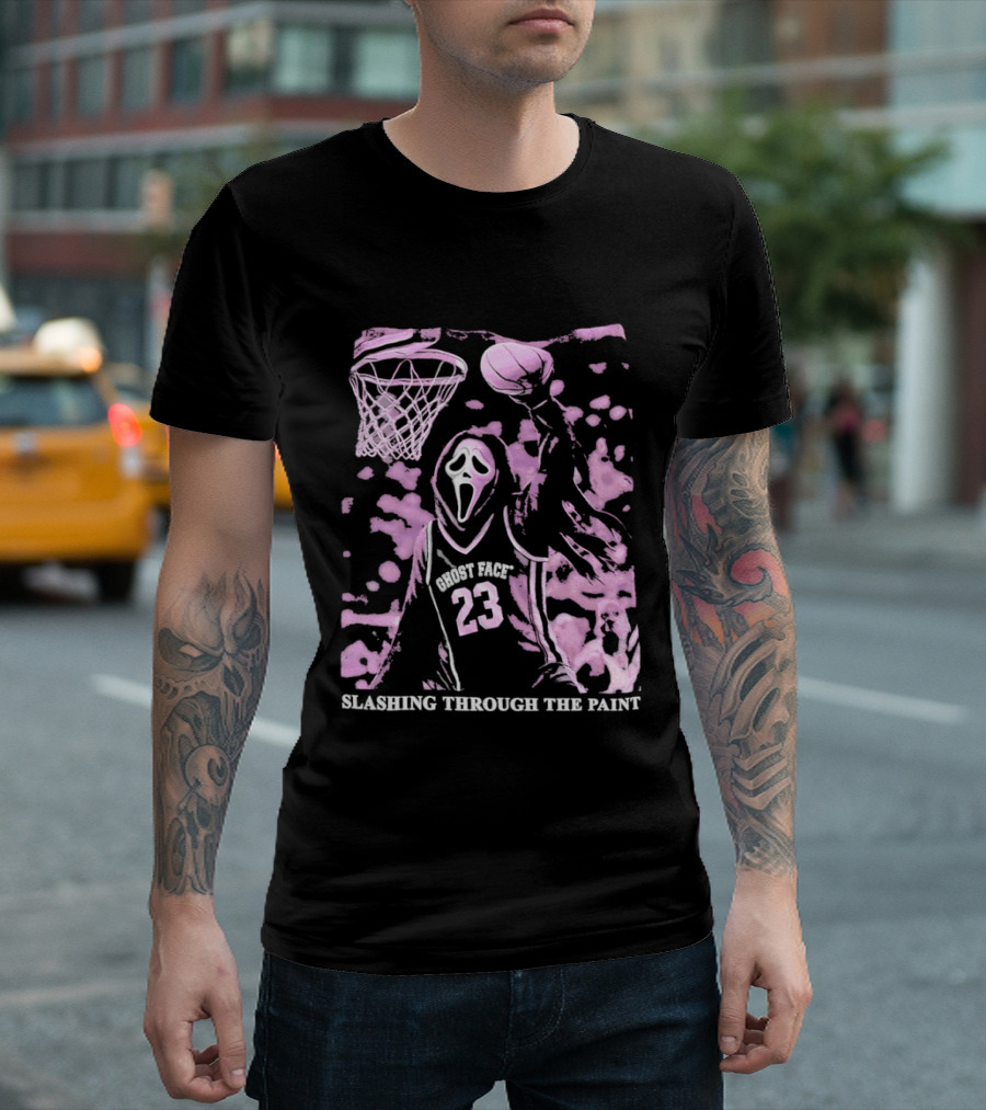 Ghost Face 23 Dunking Basketball Slashing Through The Paint T-Shirt