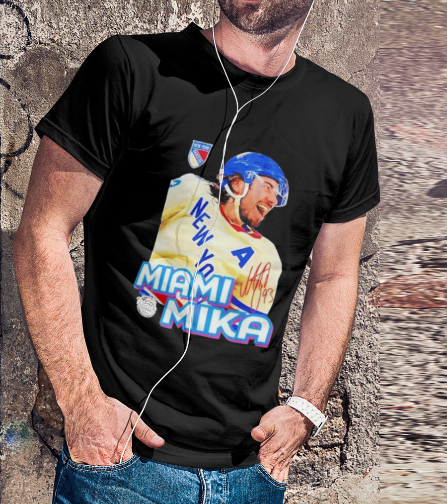 New York Rangers Mika Zibanejad Miami Mika 93 T-Shirt
