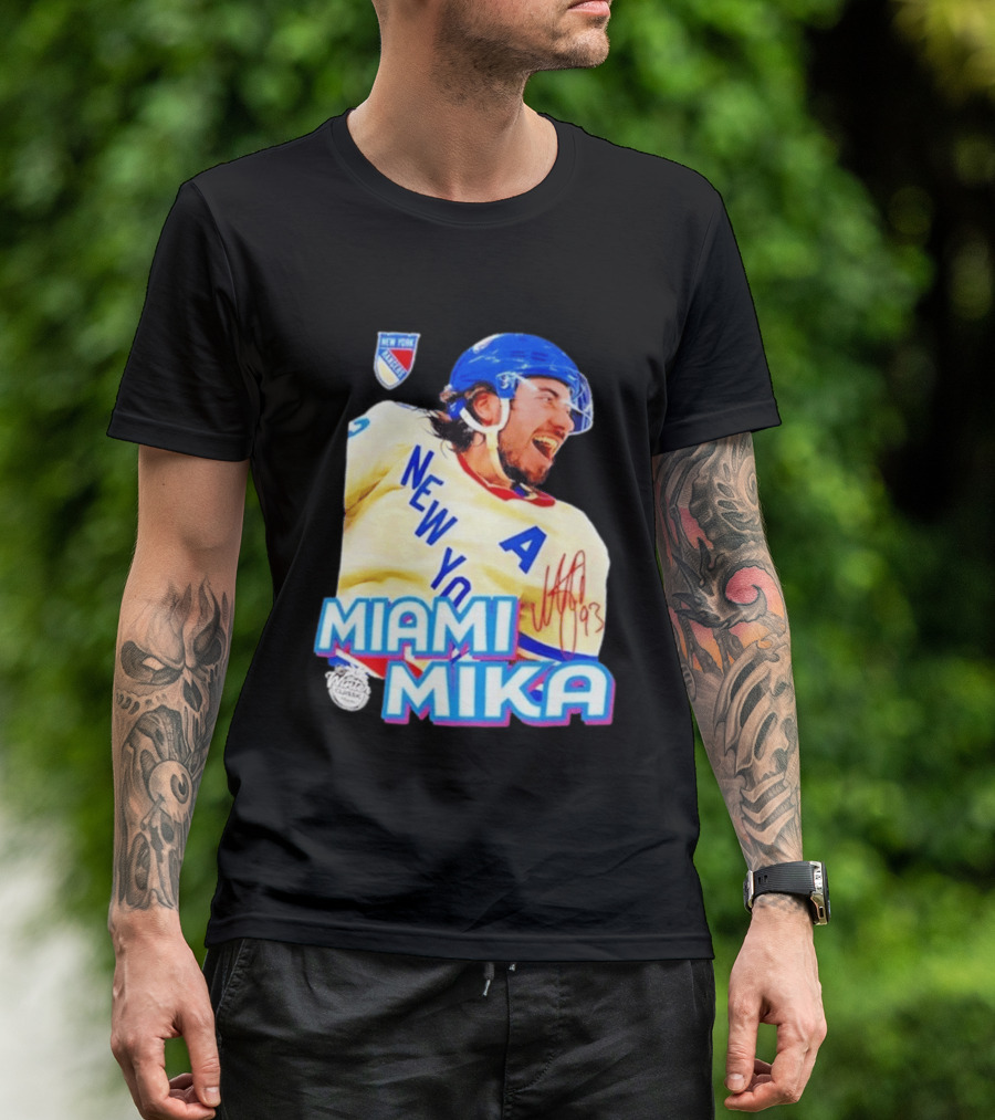 New York Rangers Mika Zibanejad Miami Mika 93 T-Shirt