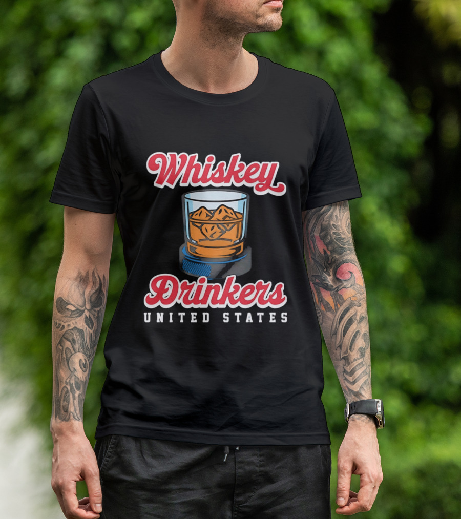 Whiskey Drinkers Ice Hockey United States Proud Fan Gear T-Shirt