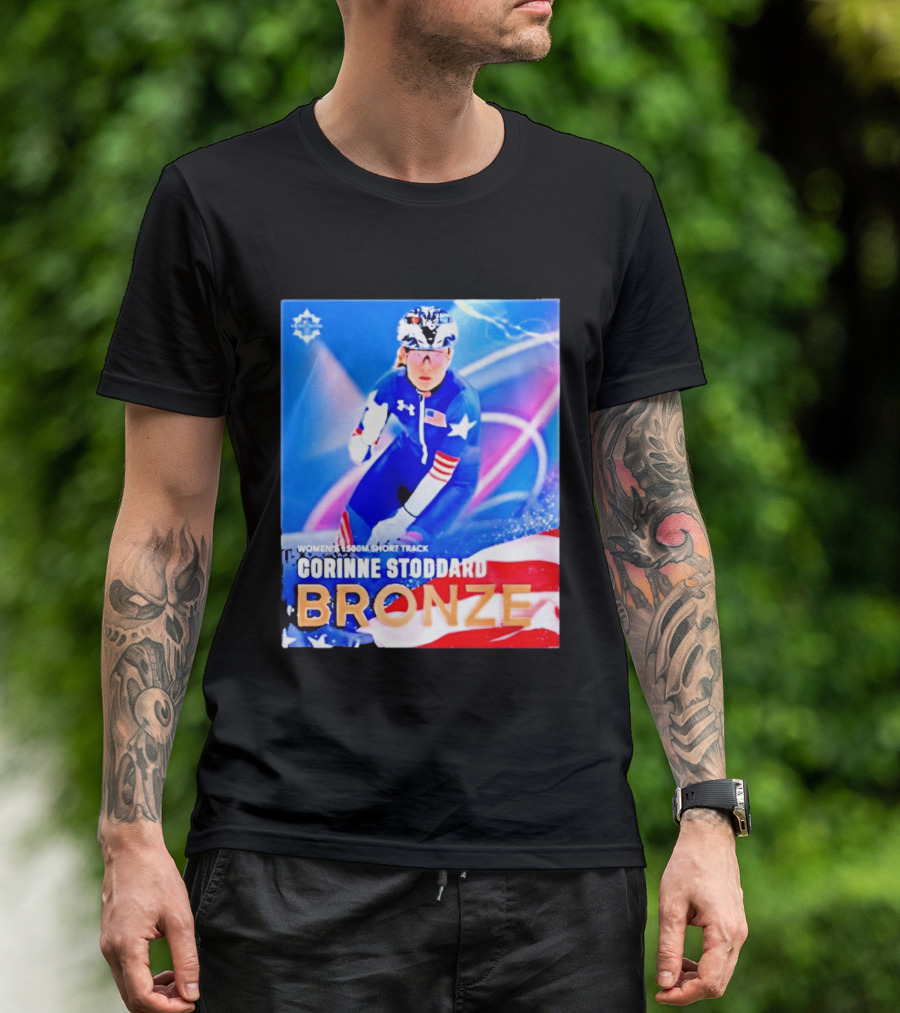 Womens 1500m Short Track Corinne Stoddard Bronze Milan Cortina 2026 T-Shirt