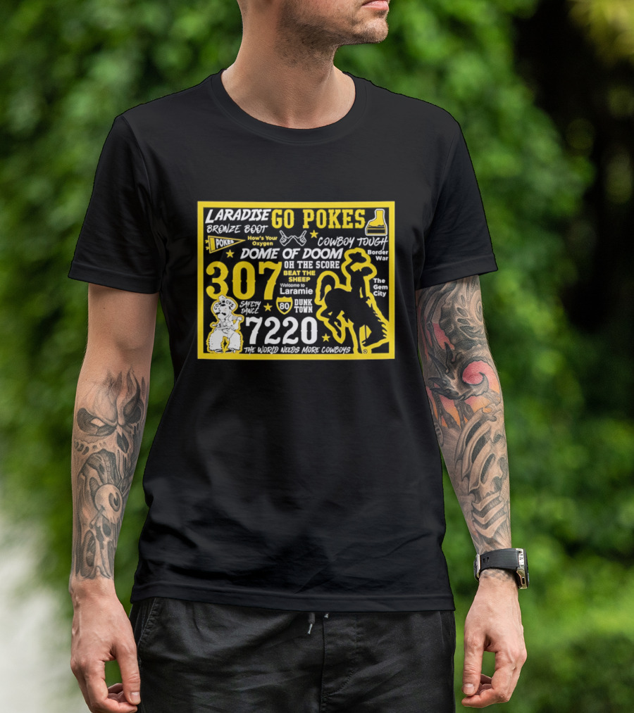 Laramie Go Pokes 307 Dome Of Doom Double A 7220 Beat The Sheep Cowboy Tough Pistol Pete T-Shirt