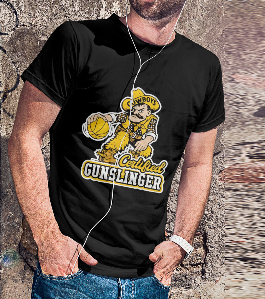 Pistol Pete Cowboys Certified Gunslinger Basketball T-Shirt