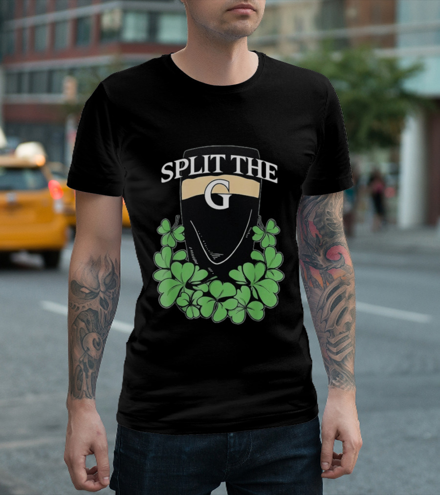 Split The G Shamrock Clover St. Patrick's Day Pint T-Shirt