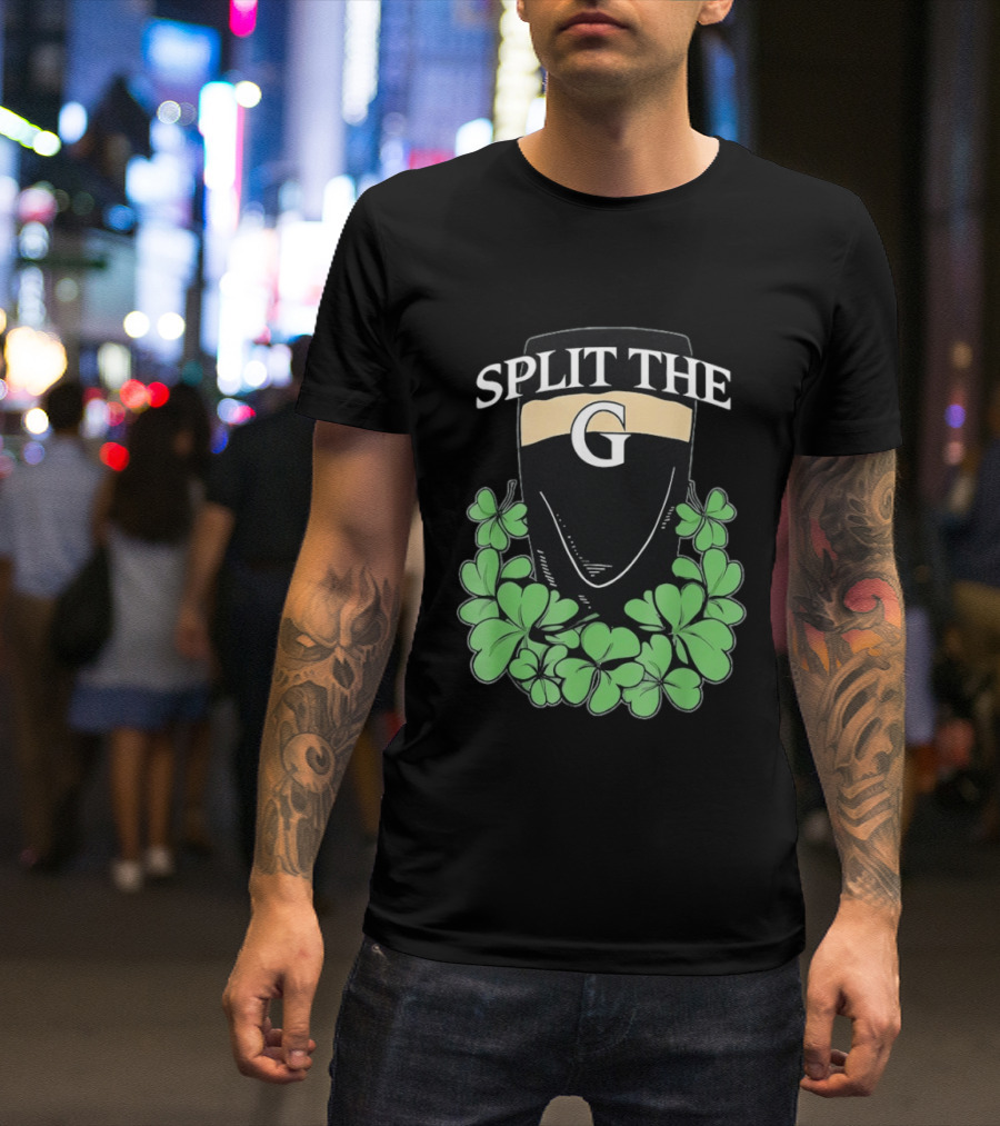 Split The G Shamrock Clover St. Patrick's Day Pint T-Shirt