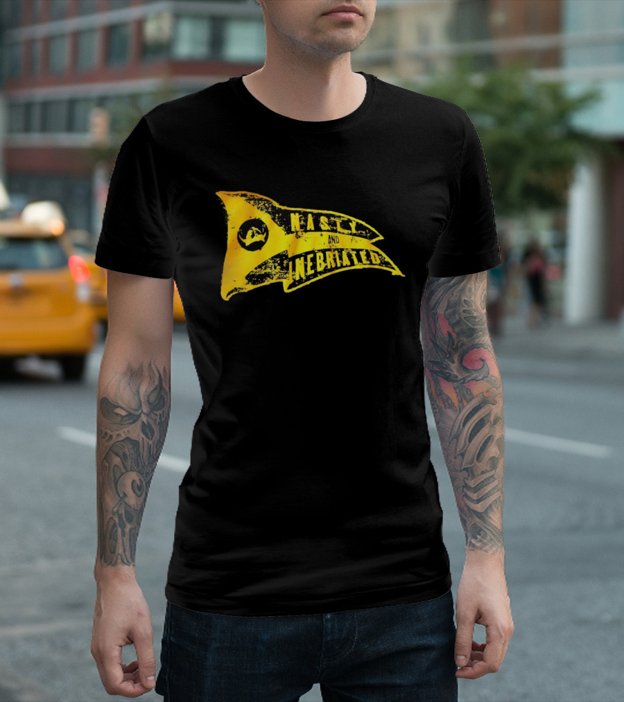 Nasty And Inebriated Pirate Flag Banner T-Shirt