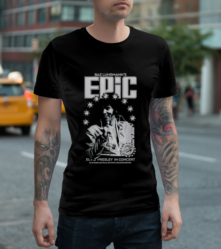 Elvis Presley Baz Luhrmann's Epic Legend In Black & White T-Shirt