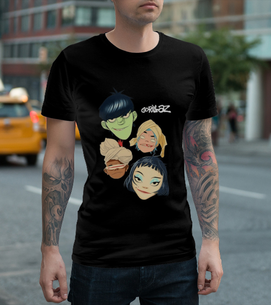 Gorillaz Band Characters The Mountain Heads T-Shirt