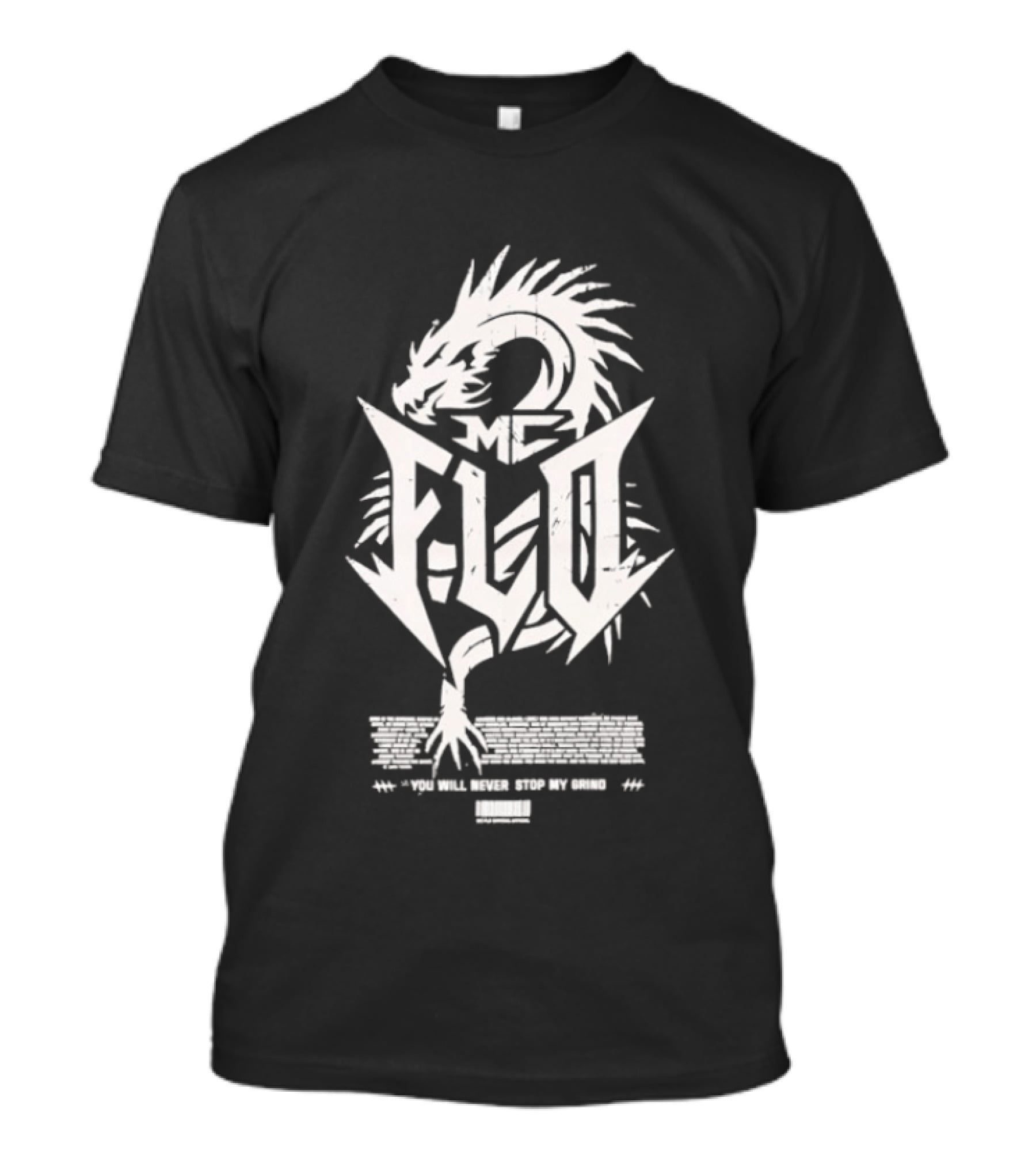 MC Flo Dragon Emblem Never Stop Grind Determination T-Shirt