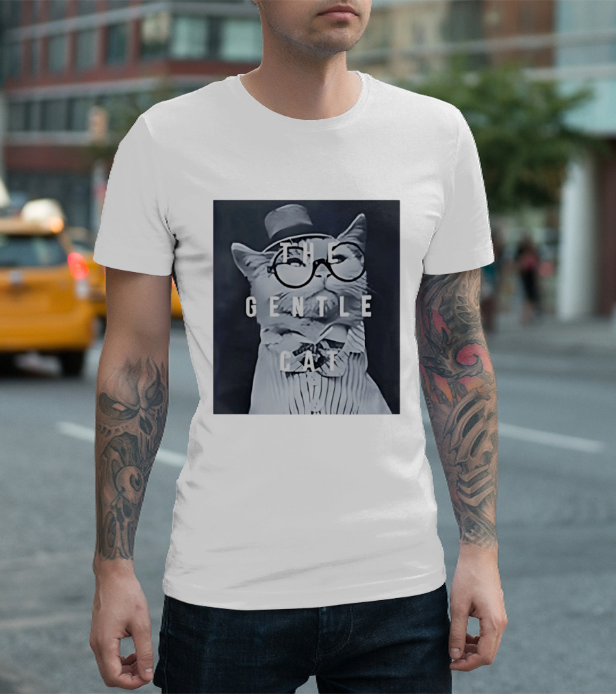 The Gentle Cat With Glasses And Top Hat T-Shirt