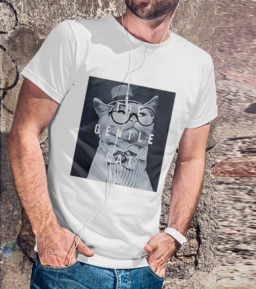 The Gentle Cat With Glasses And Top Hat T-Shirt