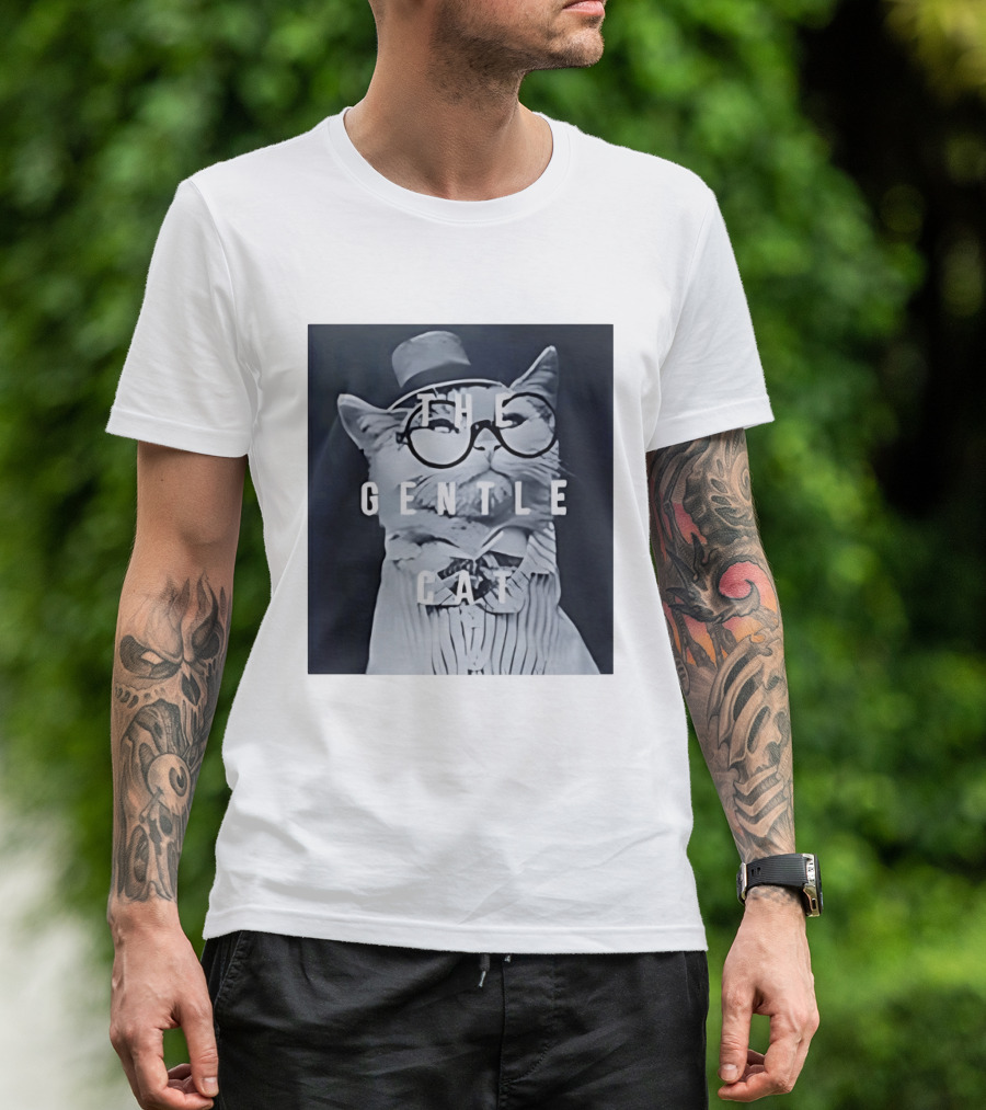 The Gentle Cat With Glasses And Top Hat T-Shirt