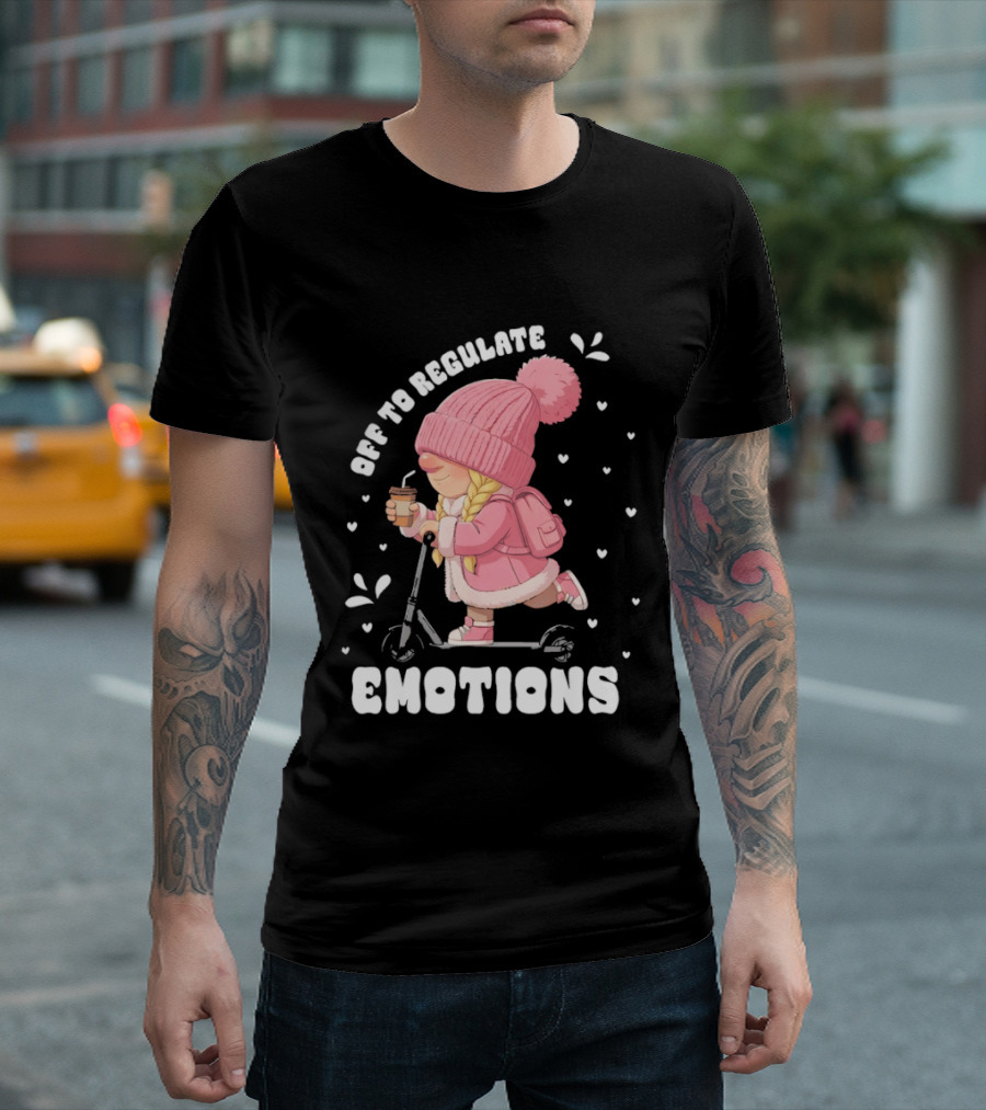 Off To Regulate Emotions Gnome Cozy Scooter Counselor T-Shirt