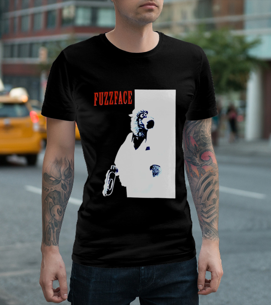 Fuzz Face Muppet Holding Hair Dryer T-Shirt