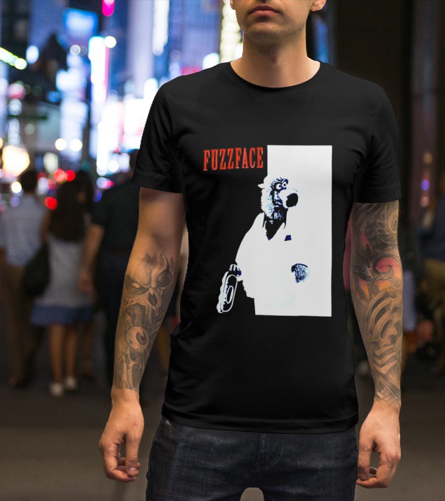 Fuzz Face Muppet Holding Hair Dryer T-Shirt