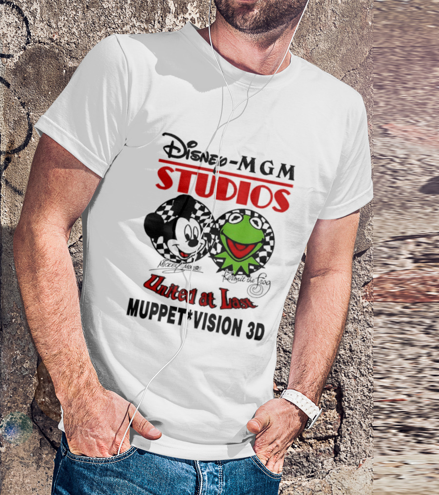 Disney MGM Studios United At Last Mickey Mouse Kermit The Frog Muppet Vision 3D T-Shirt