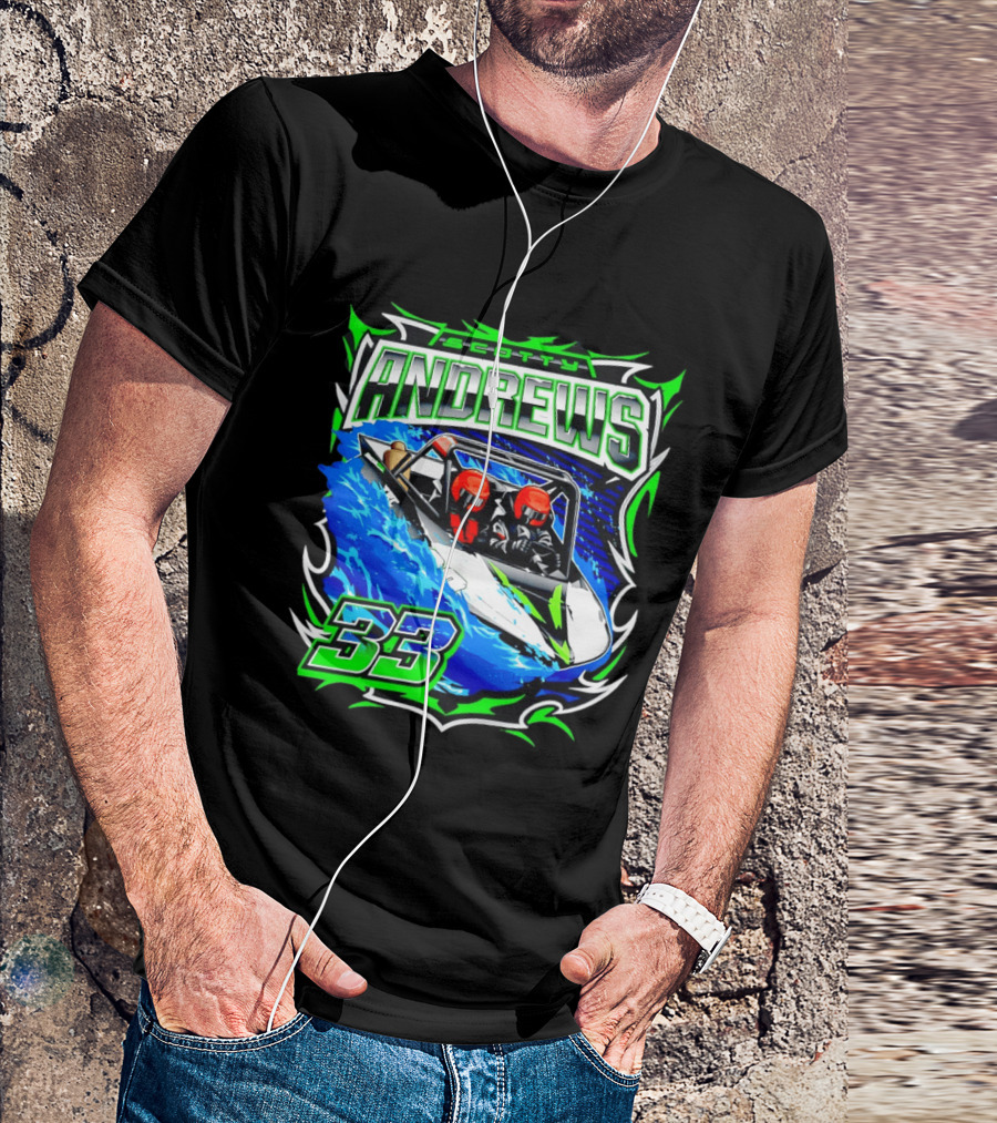 Scotty Andrews 33 Racing Driver Hydroplane Speedboat Adventure T-Shirt