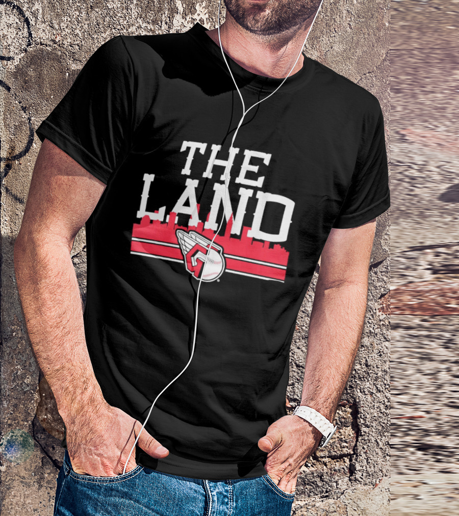 The Land Cleveland Guardians Baseball Skyline T-Shirt