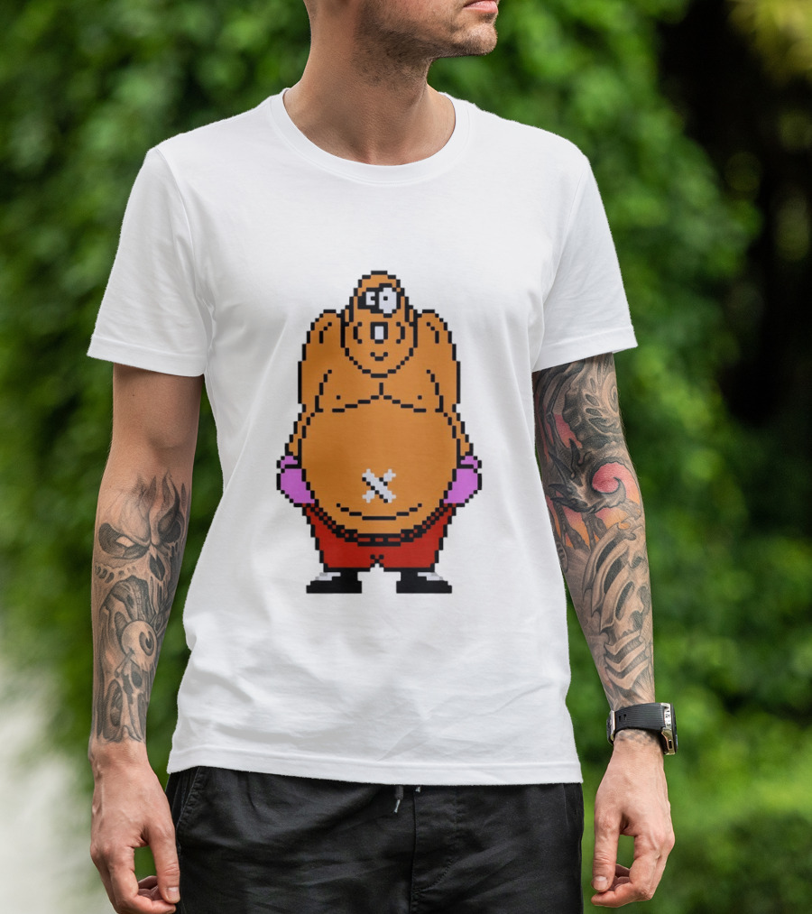 King Hippo Pixel Art From Mike Tyson's Punch Out!! NES Game T-Shirt
