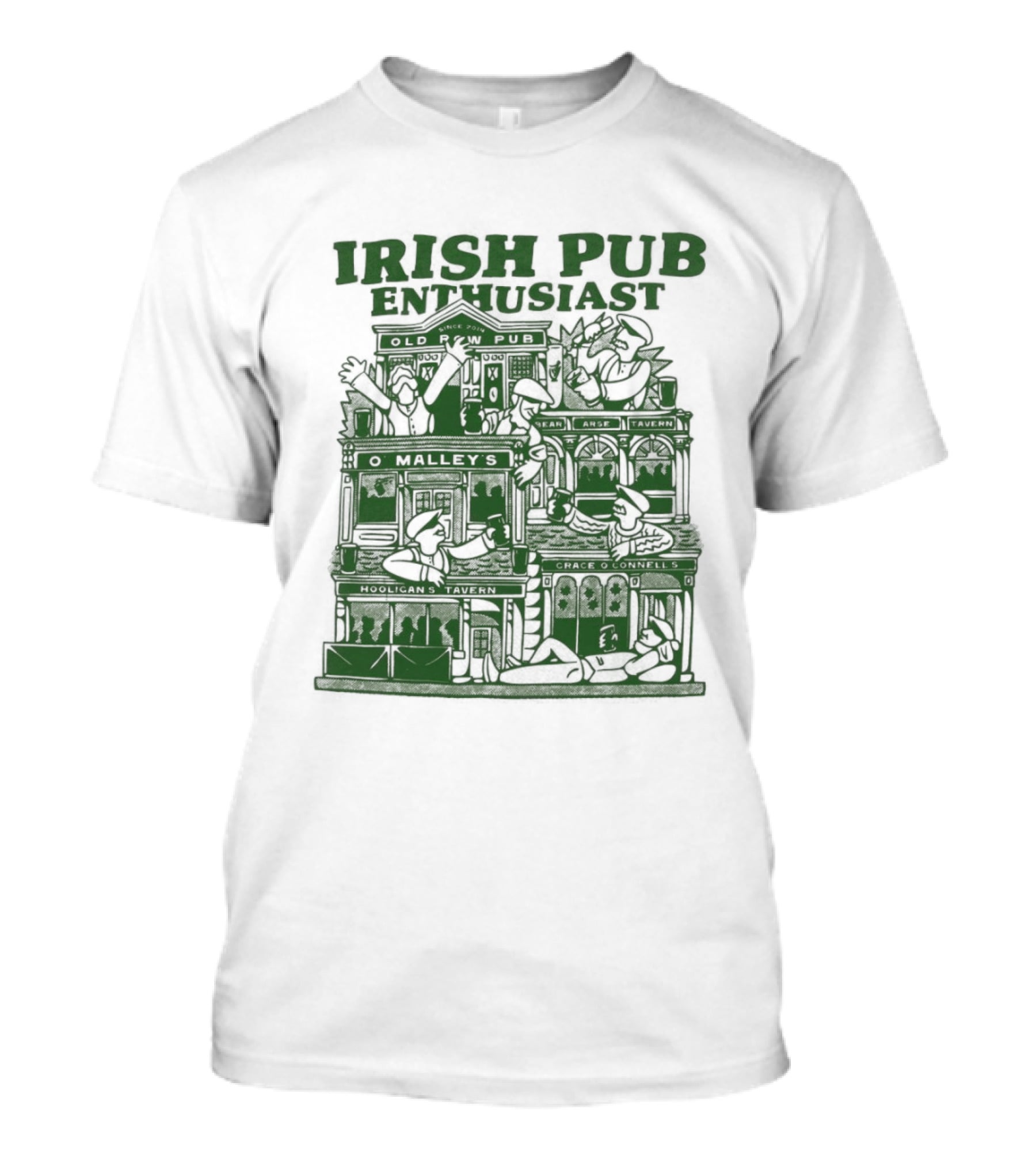 Irish Pub Enthusiast Traditional Architecture Menswear T-Shirt