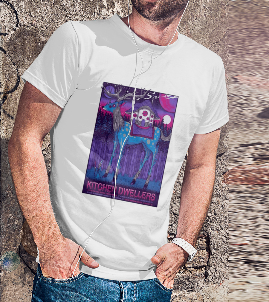 Kitchen Dwellers California Tour February 2026 Mystic Deer T-Shirt