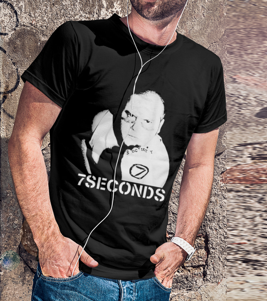 7 Seconds Society SBG White Text Fighter Pose T-Shirt